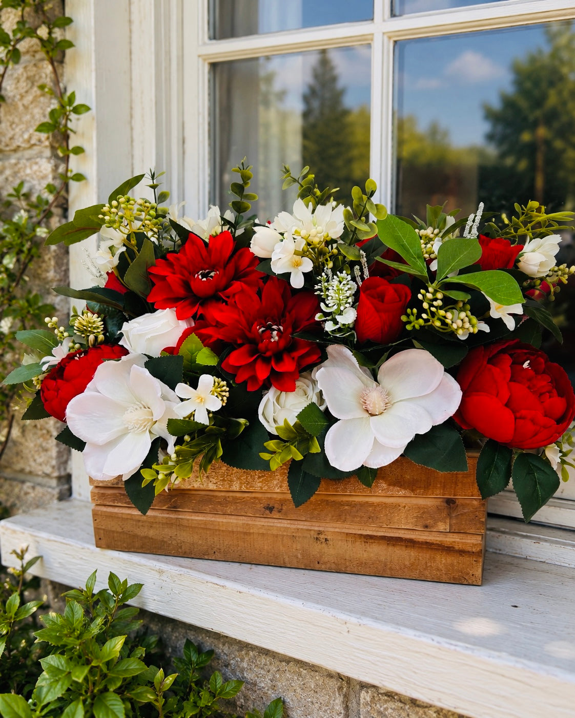 Window box planter weighted