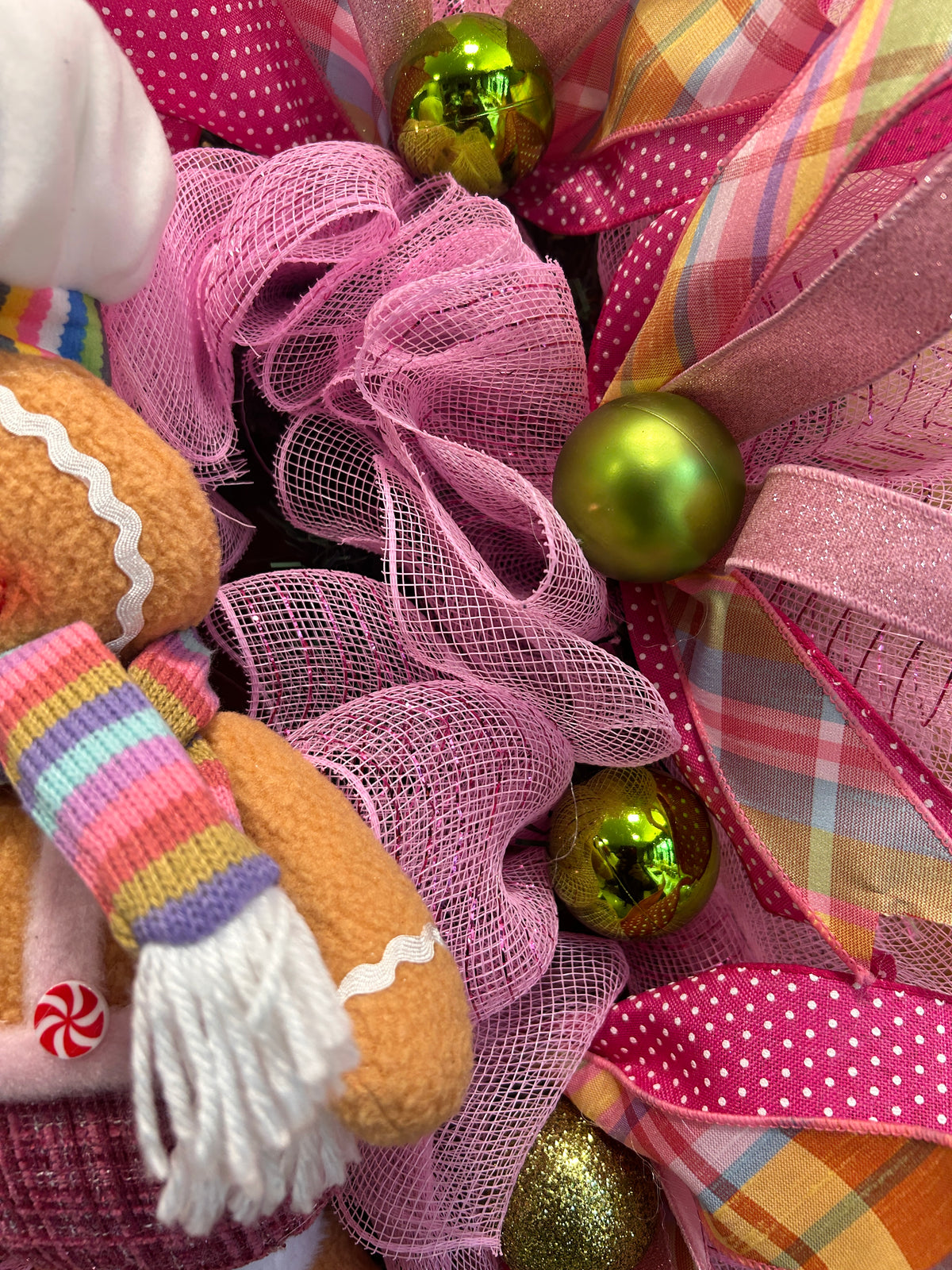 Candy cane girl wreath
