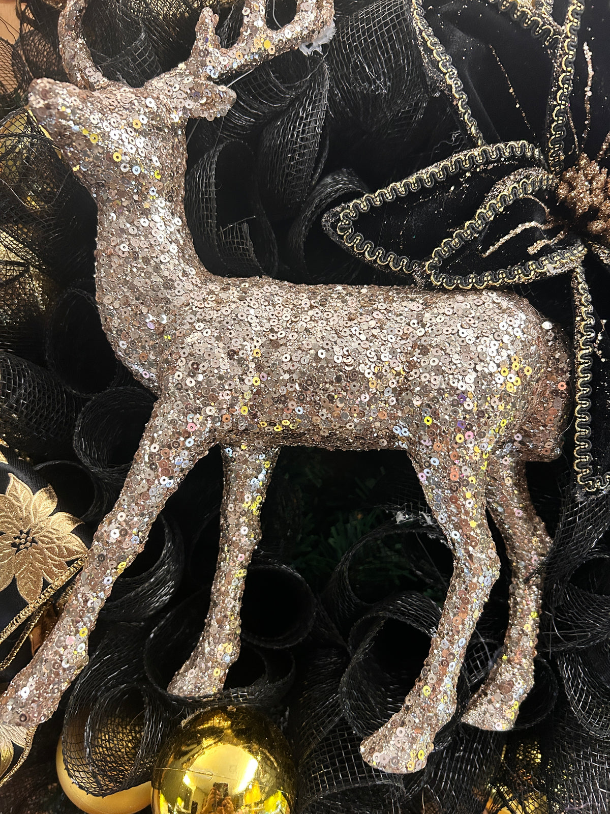 Gold reindeer wreath
