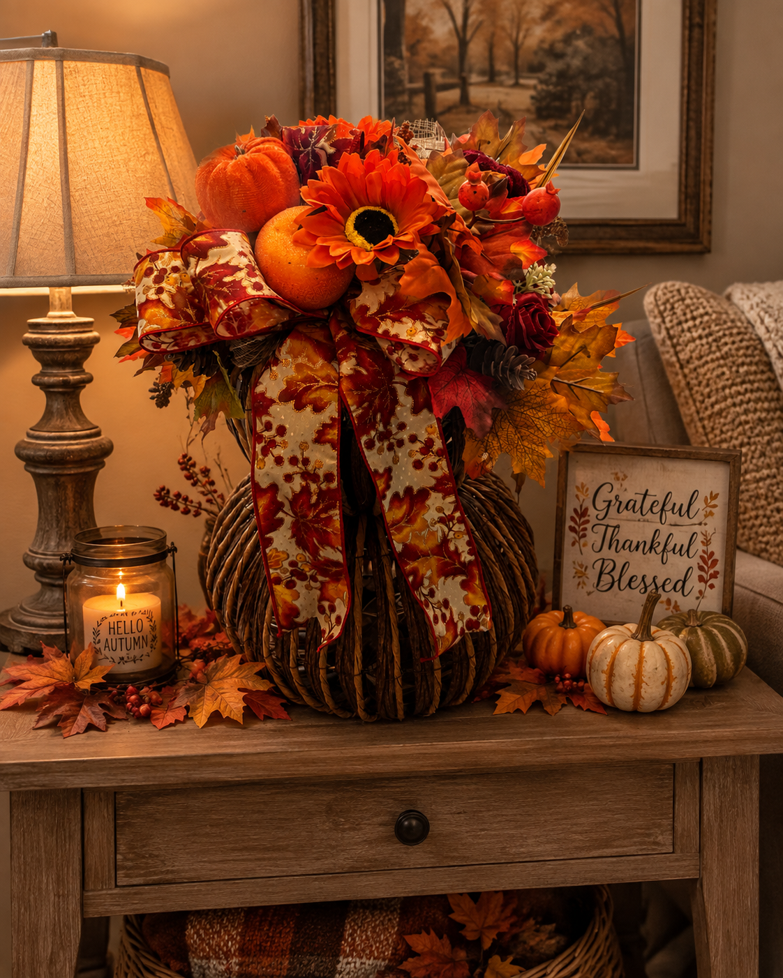 Light up pumpkin lantern