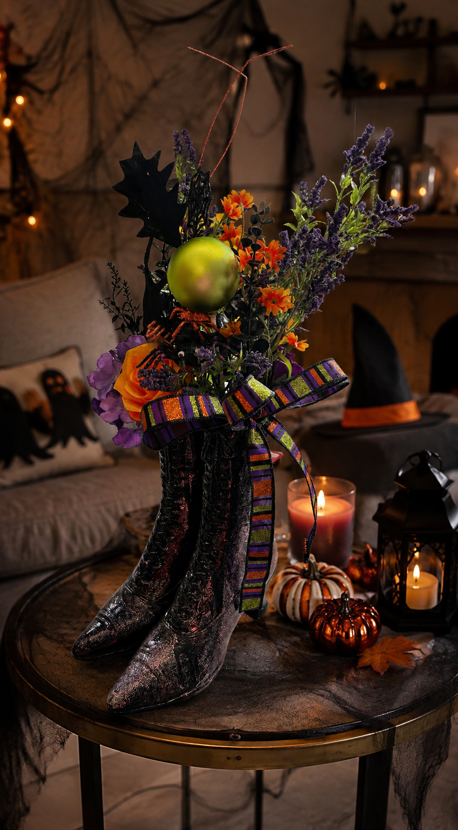 Witches boots purple