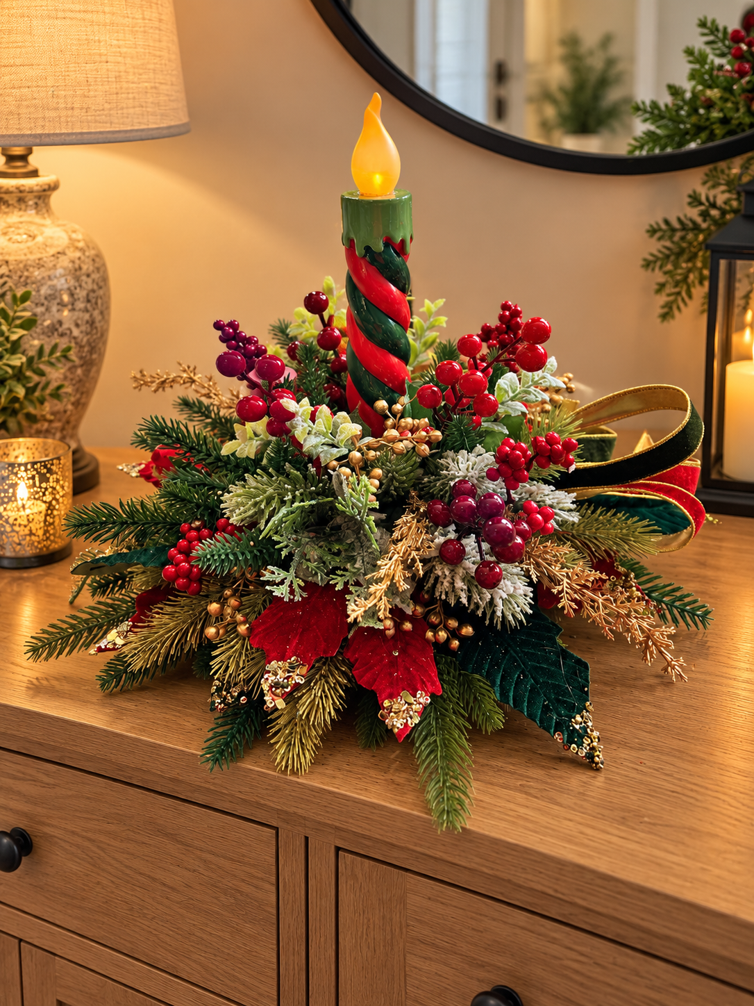 Candle stick arrangement light up