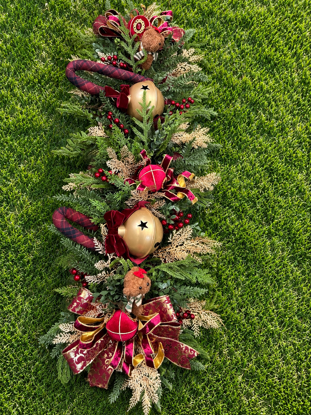 Burgundy and gold garland