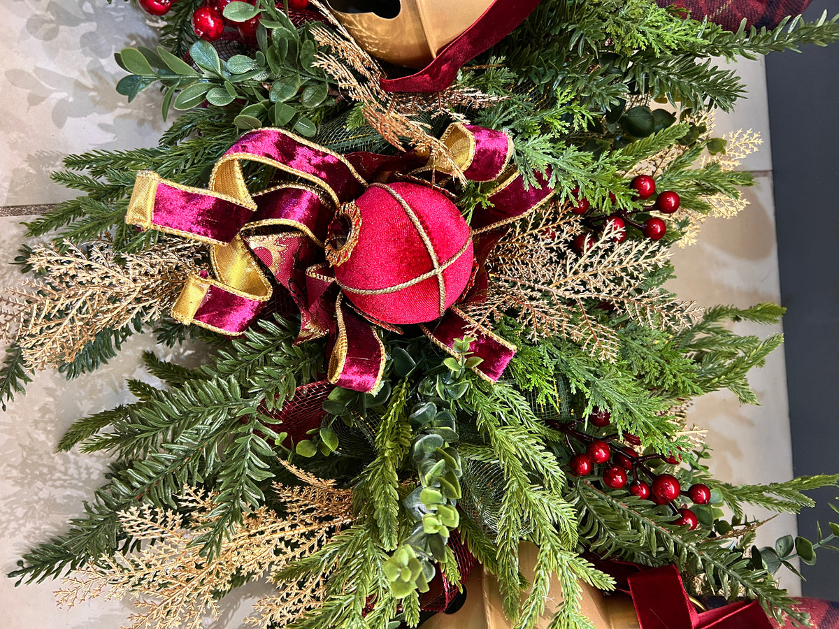Burgundy and gold garland