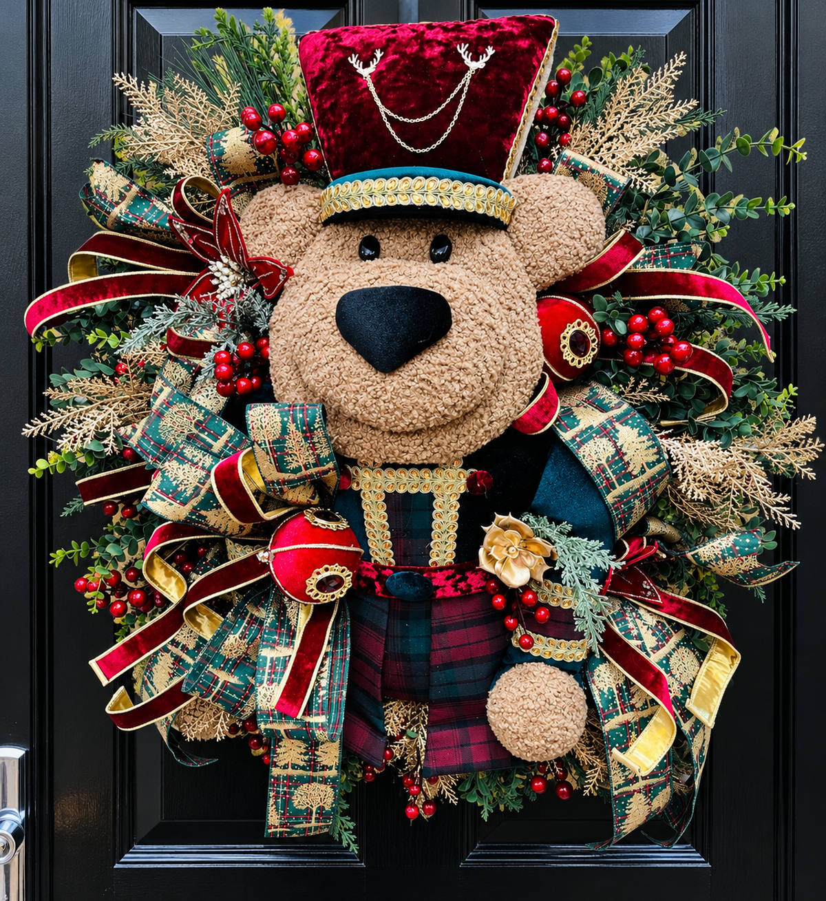 Bear Christmas wreath 80x80cm