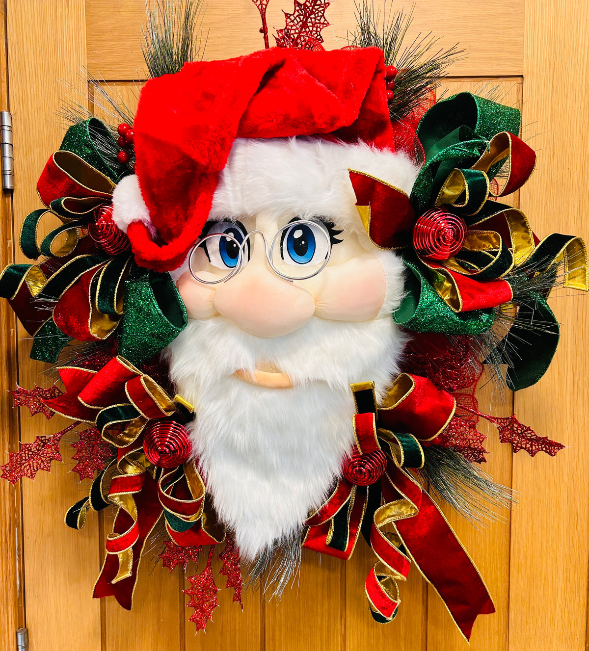 Santa wreath handmade attachment