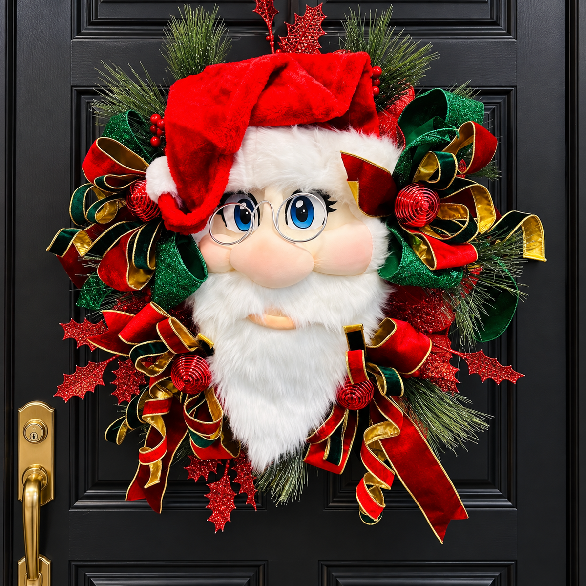 Santa wreath handmade attachment