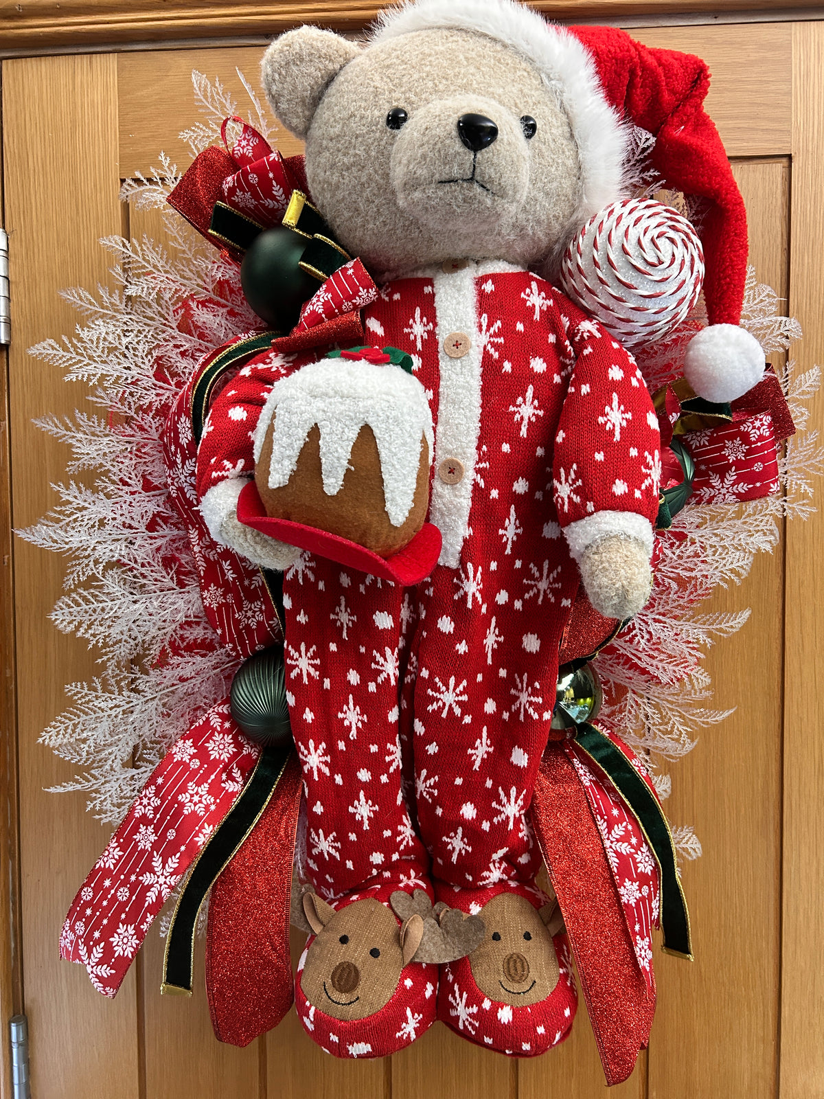 Christmas bear wreath