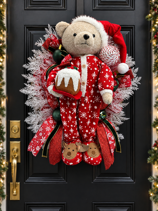 Christmas bear wreath