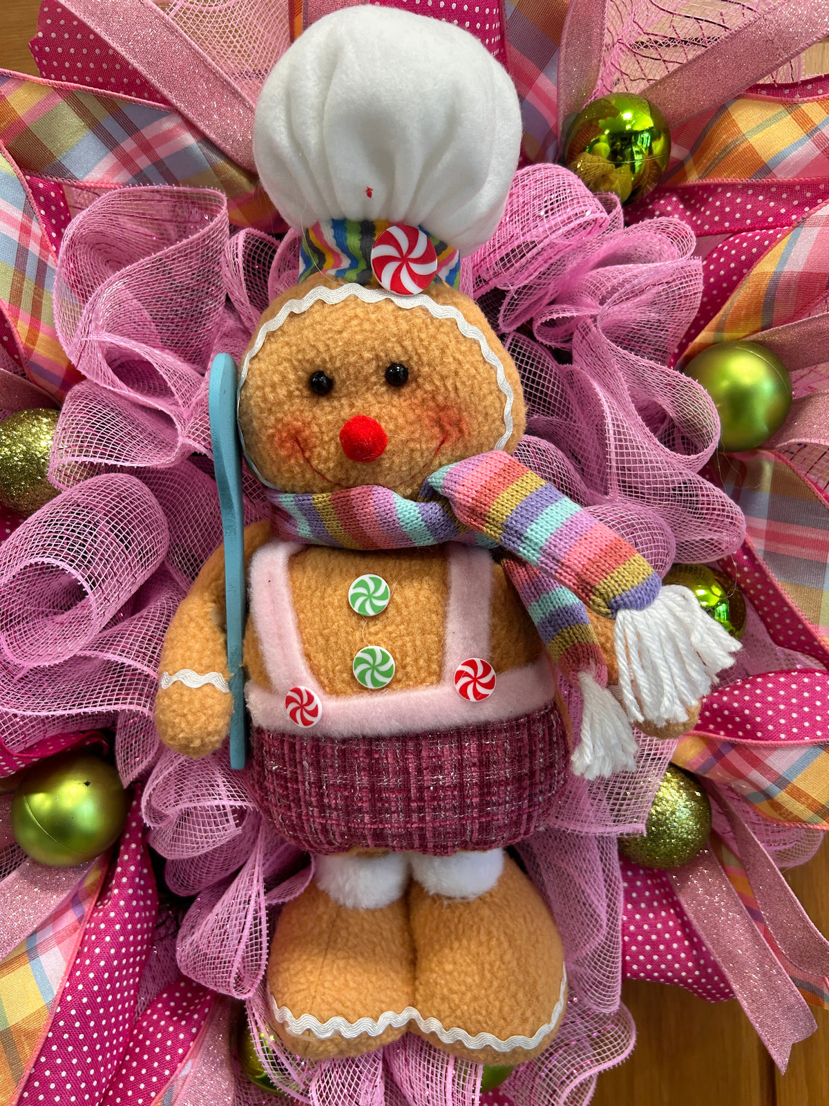 Candy cane girl wreath