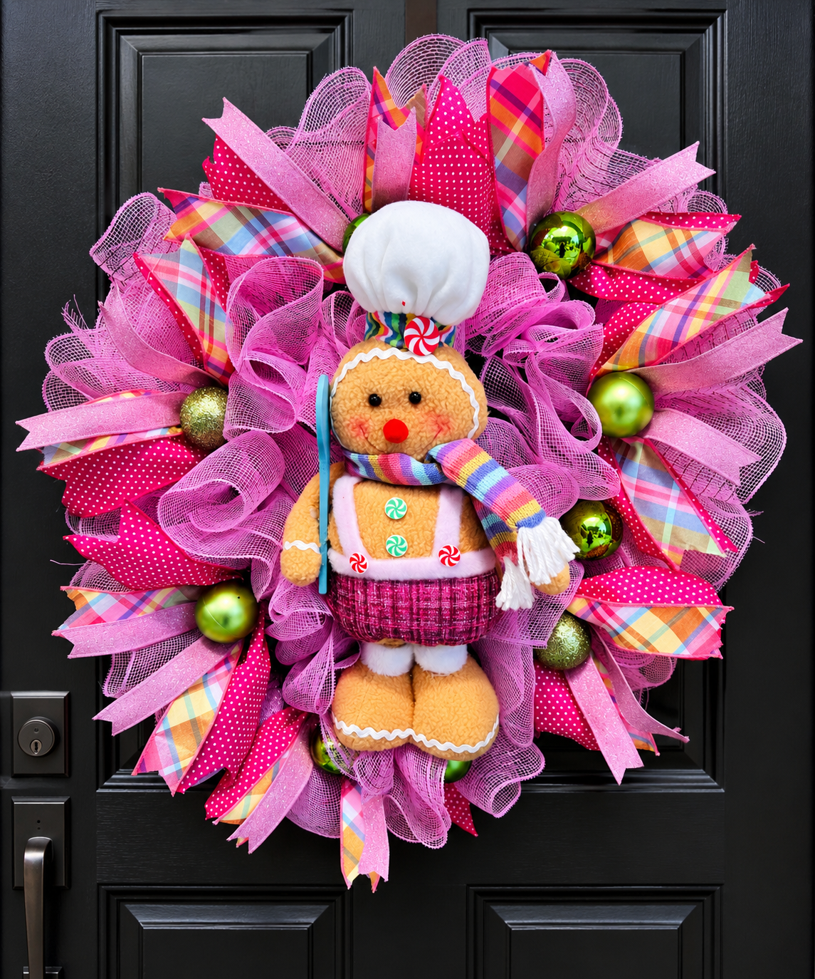 Candy cane girl wreath