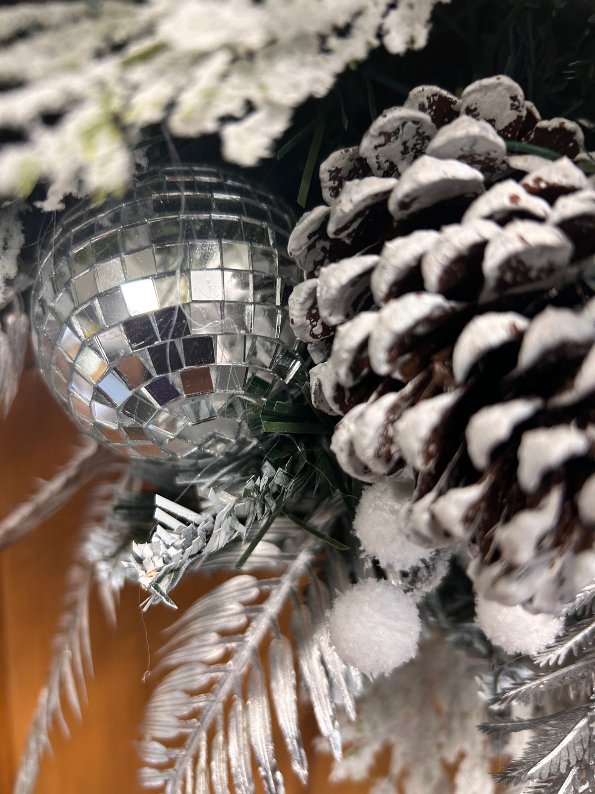 Silver & White Christmas Rose Wreath