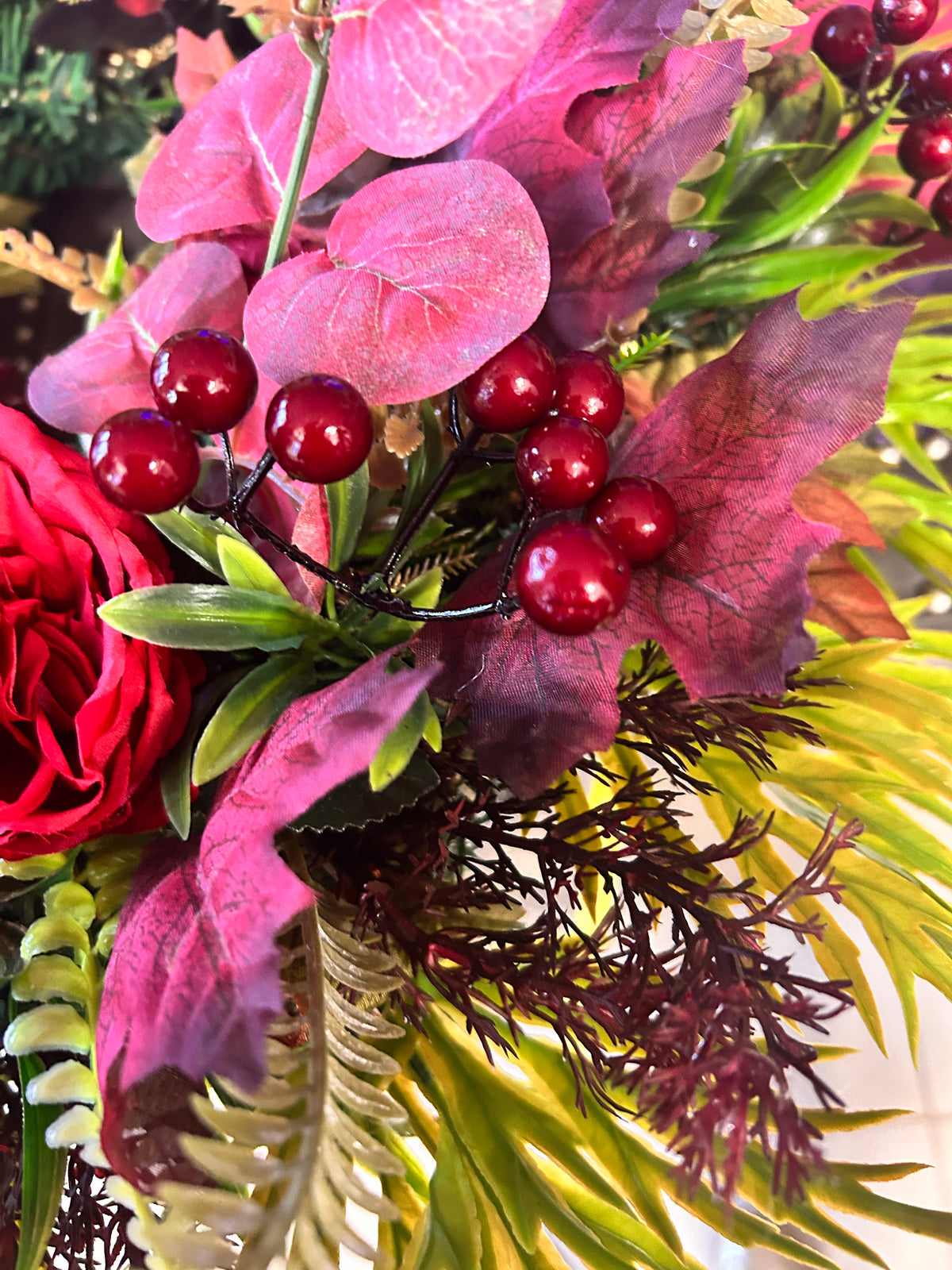 Burgundy & Berry Autumn Door Wreath