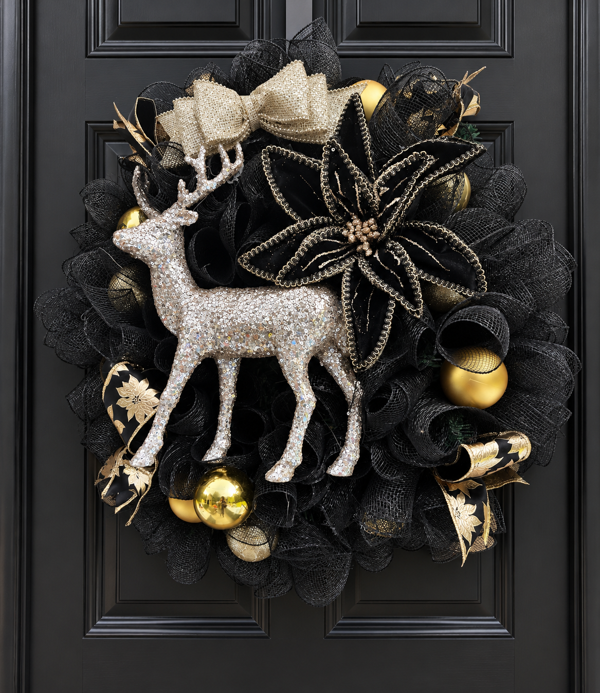 Gold reindeer wreath