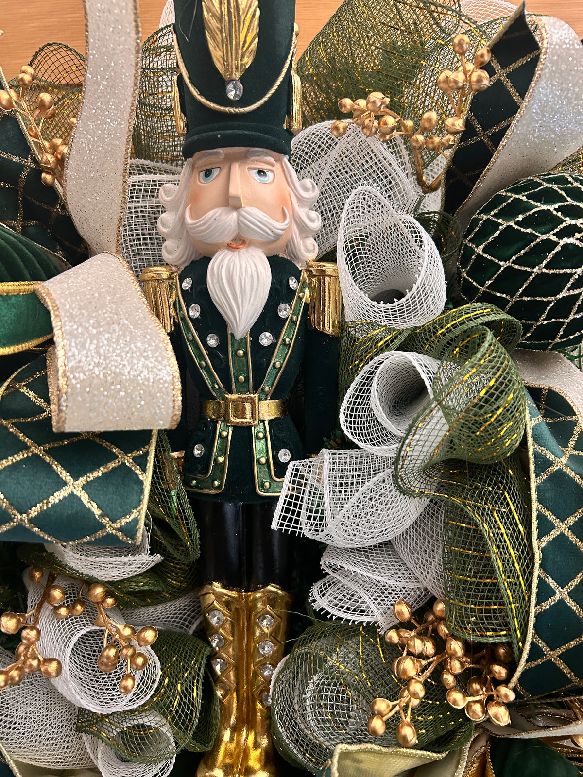 Green nutcracker wreath 60cm