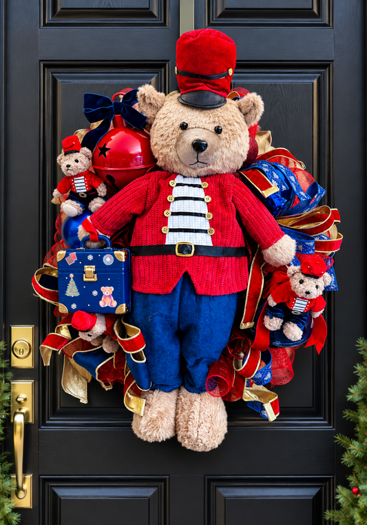 Christmas Teddy bear wreath