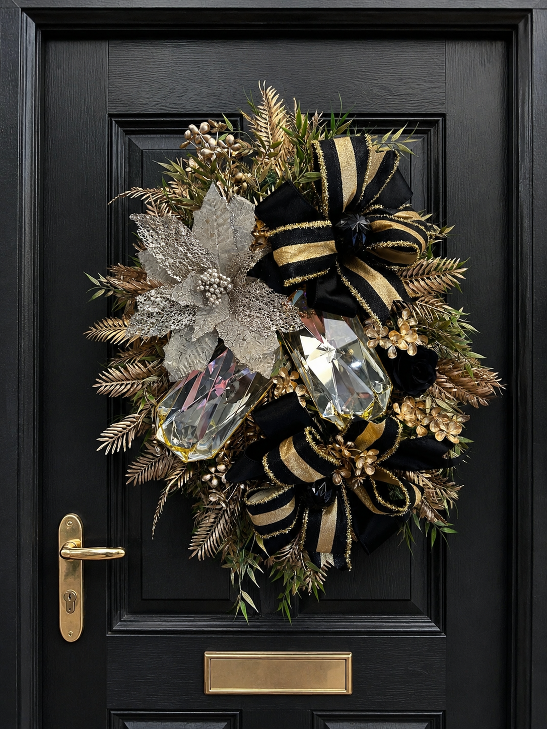 Black and gold jewel wreath