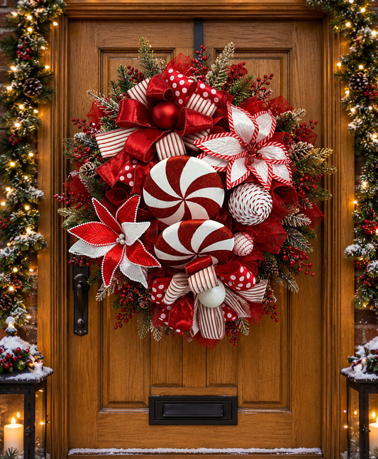 Candy cane wreath