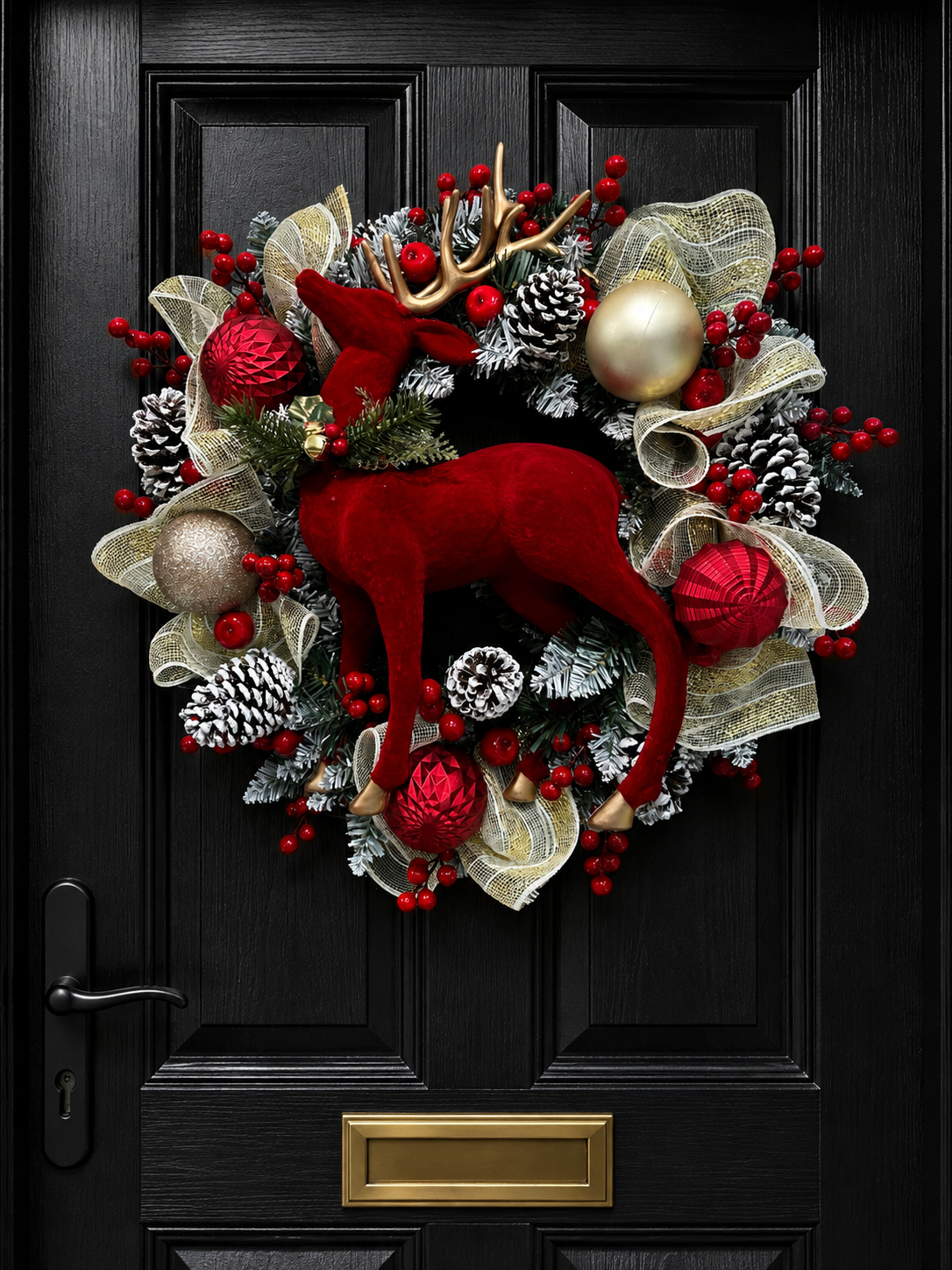 Red stag wreath