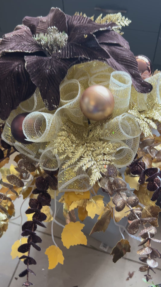 Tree topper gold, chocolate and beigh