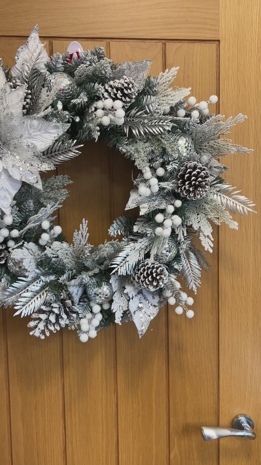 Silver and white wreath